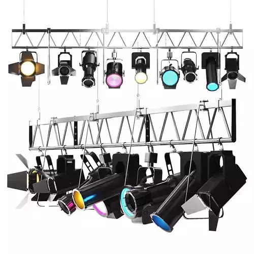 Soft theatre farm with lighting equipment