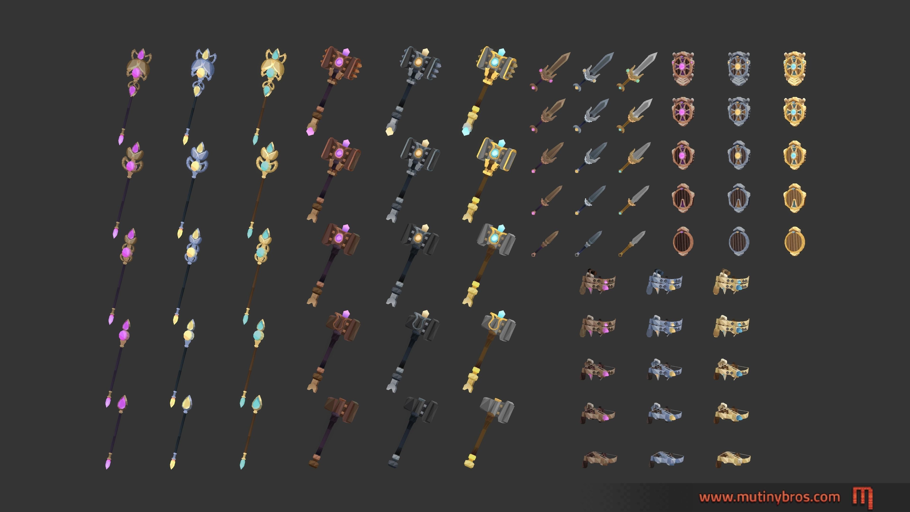 Shard Saga Fantasy Hero Pack Low-poly 3D model_10