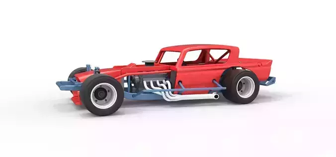 Vintage Asphalt Modified stock car V9 Scale 1 to 25