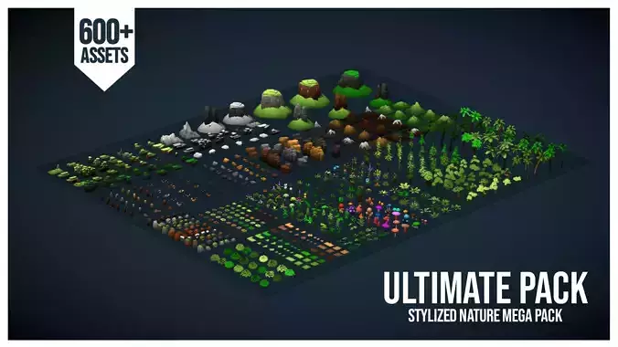 POLYWORLD STYLIZED LOWPOLY ULTIMATE  NATURE MEGA PACK