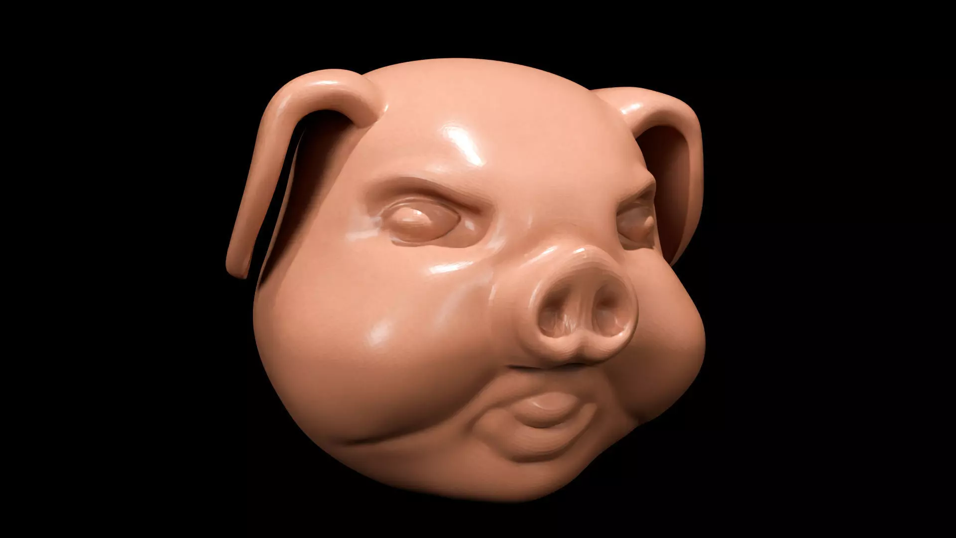Pig Head Pendant 3D Printable Model 3D print model
