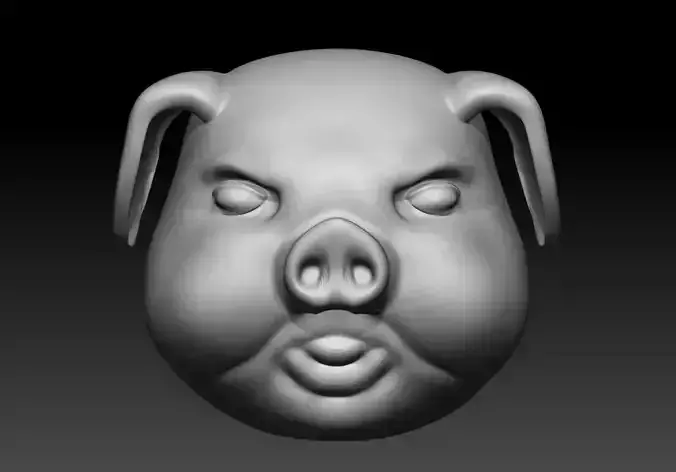 Pig Head Pendant 3D Printable Model 