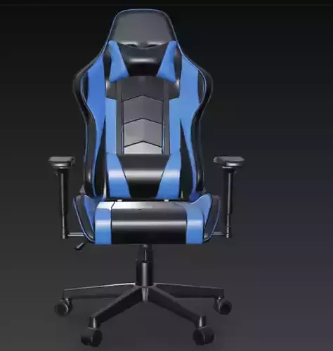 Gaming Chair Blue Black PBR 3D Model