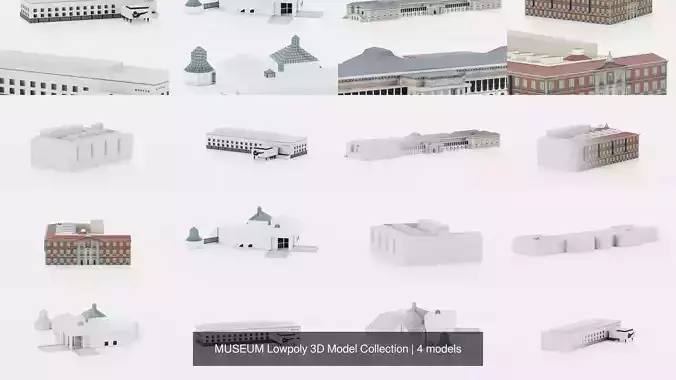 MUSEUM Lowpoly 3D Model Collection