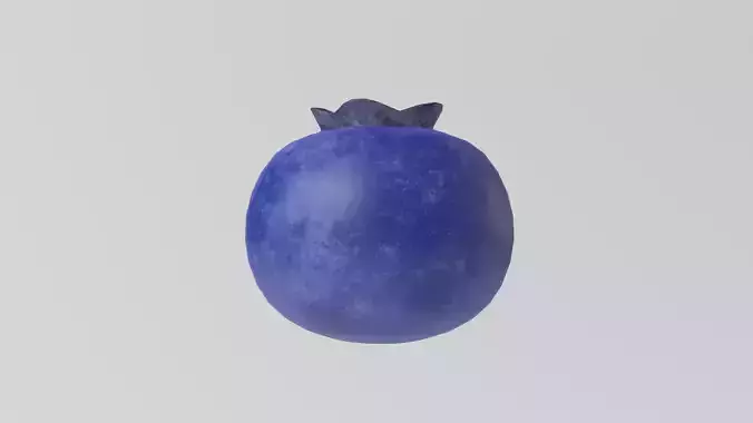 Stylized Low-Poly Blueberry Low-poly 3D model 3