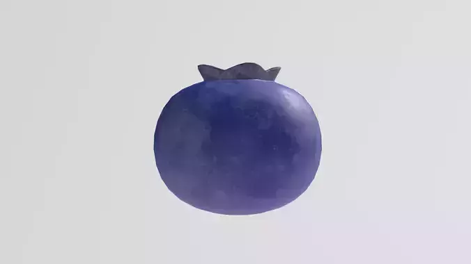 Stylized Low-Poly Blueberry Low-poly 3D model 6