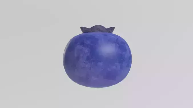 Stylized Low-Poly Blueberry Low-poly 3D model 4