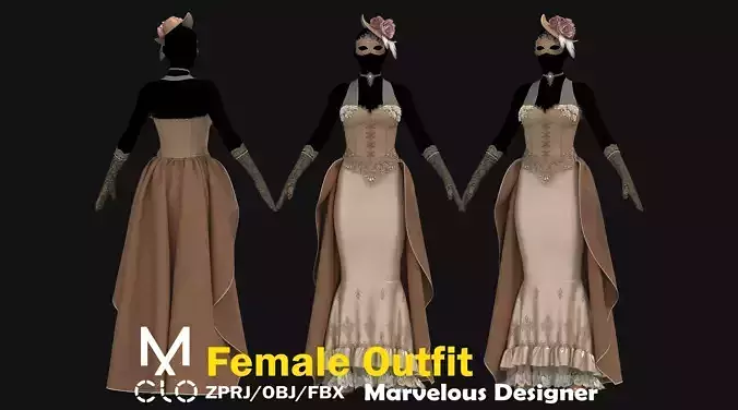 Female Medieval Dress-E