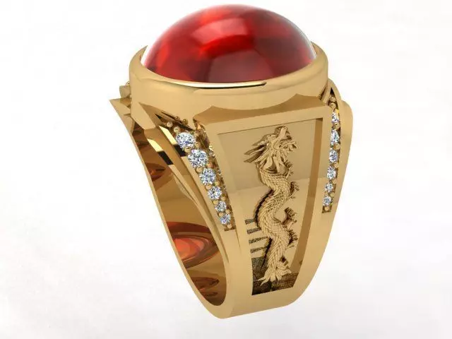 Dragon Pattern Ring for Men 3D print model