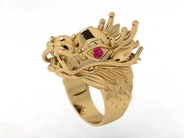 Ring for Men Dragon Palm Protector 3D print model