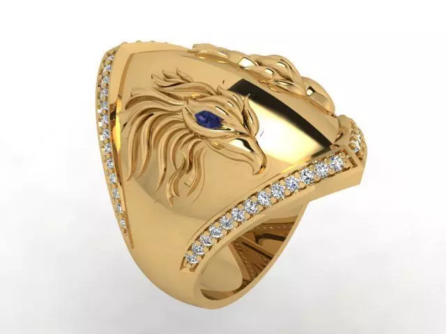 Eagle Head Ring for 3D print model