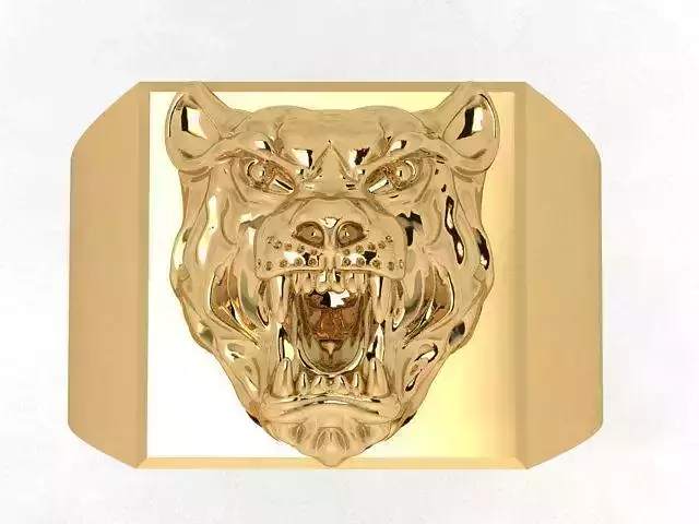 Tiger Head Ring for Men