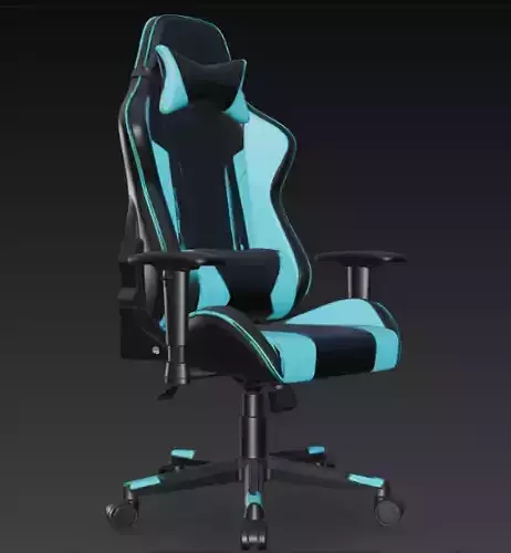 Gaming Chair Blue and Black PBR 3D Model