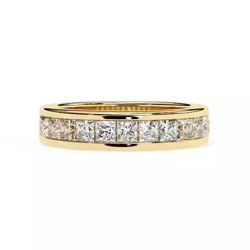 Princess Cut Diamond Half-Eternity Band Christmas Gift For Her