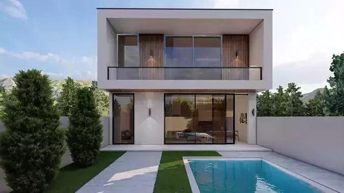  Minimal Modern Villa with Pool Exterior -Interior Design