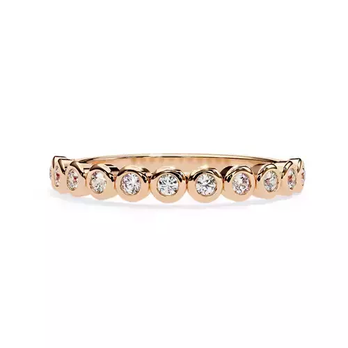 Bezel Round Half-Eternity Band For Her