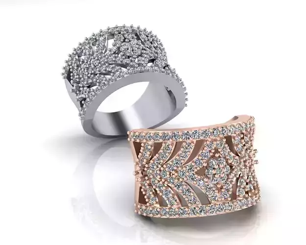pave flower setting jewelry ring