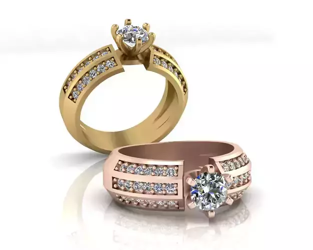 round solitaire engagement jewelry ring