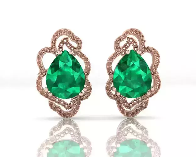 pear emerald high jewelry earring