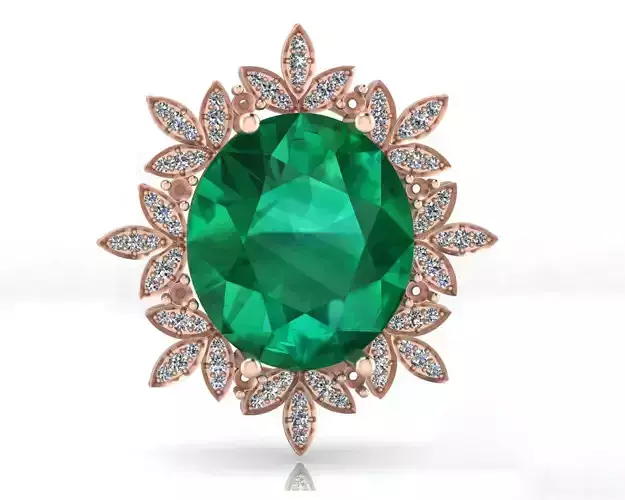 oval emerald halo jewelry pendant