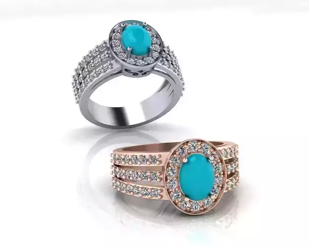 oval halo jewelry ring