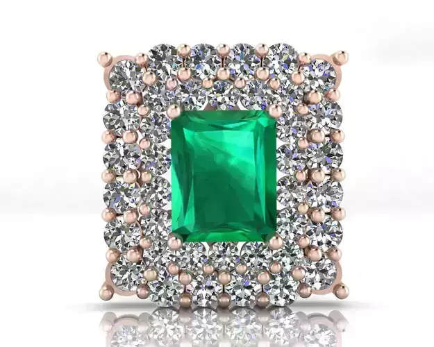 emerald halo jewelry pendant