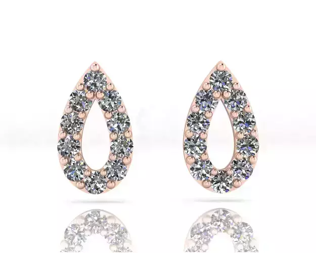 pear shape pave setting jewelry earring