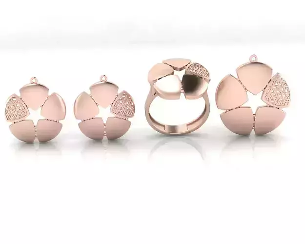 fusion gold set pendant ring and pendant