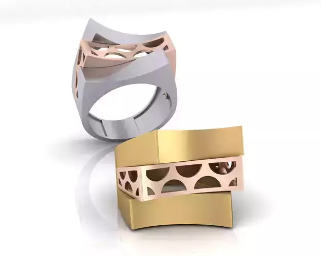 2 part bypass gold ring