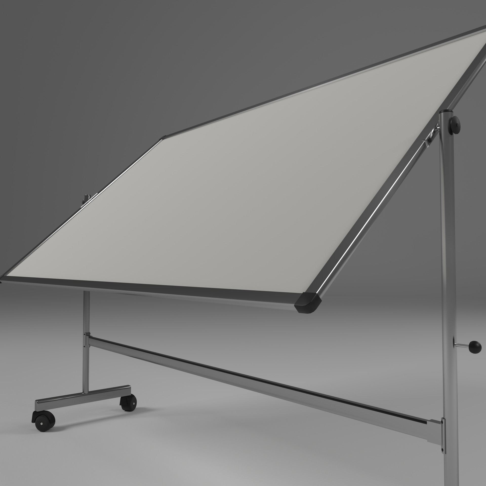 White class board Low-poly 3D model_2