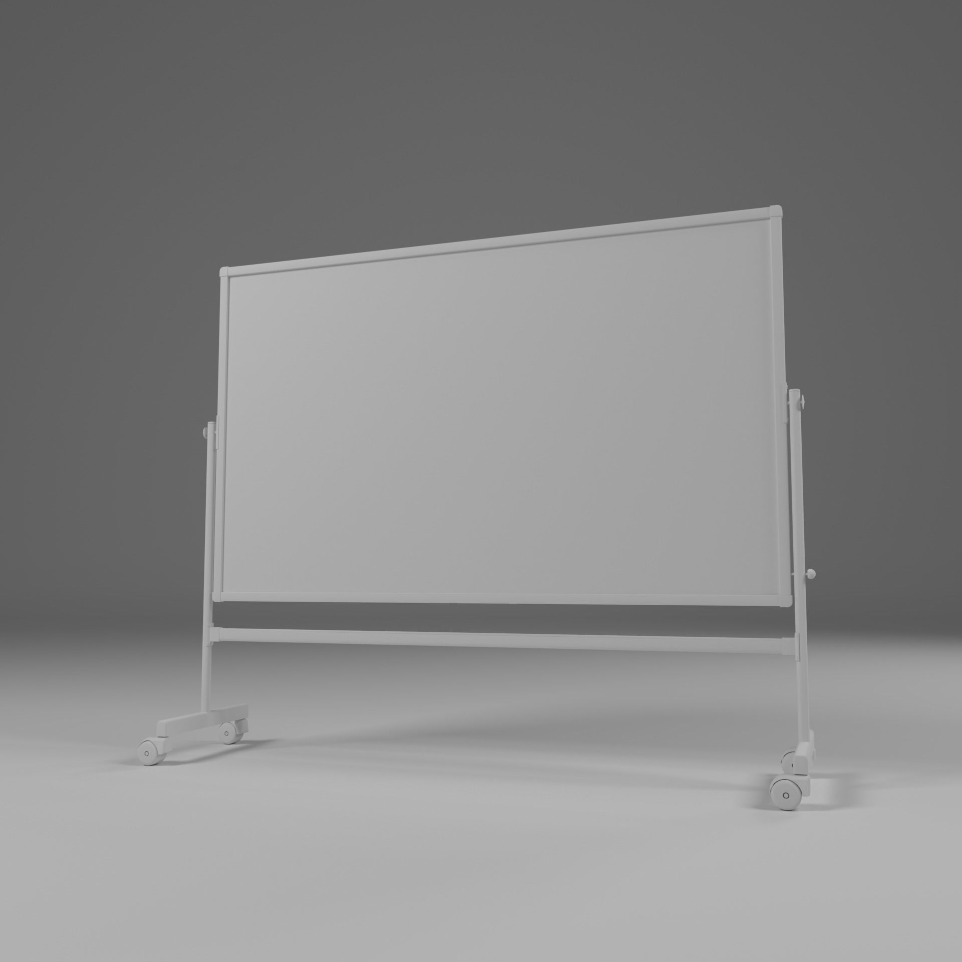 White class board Low-poly 3D model_1