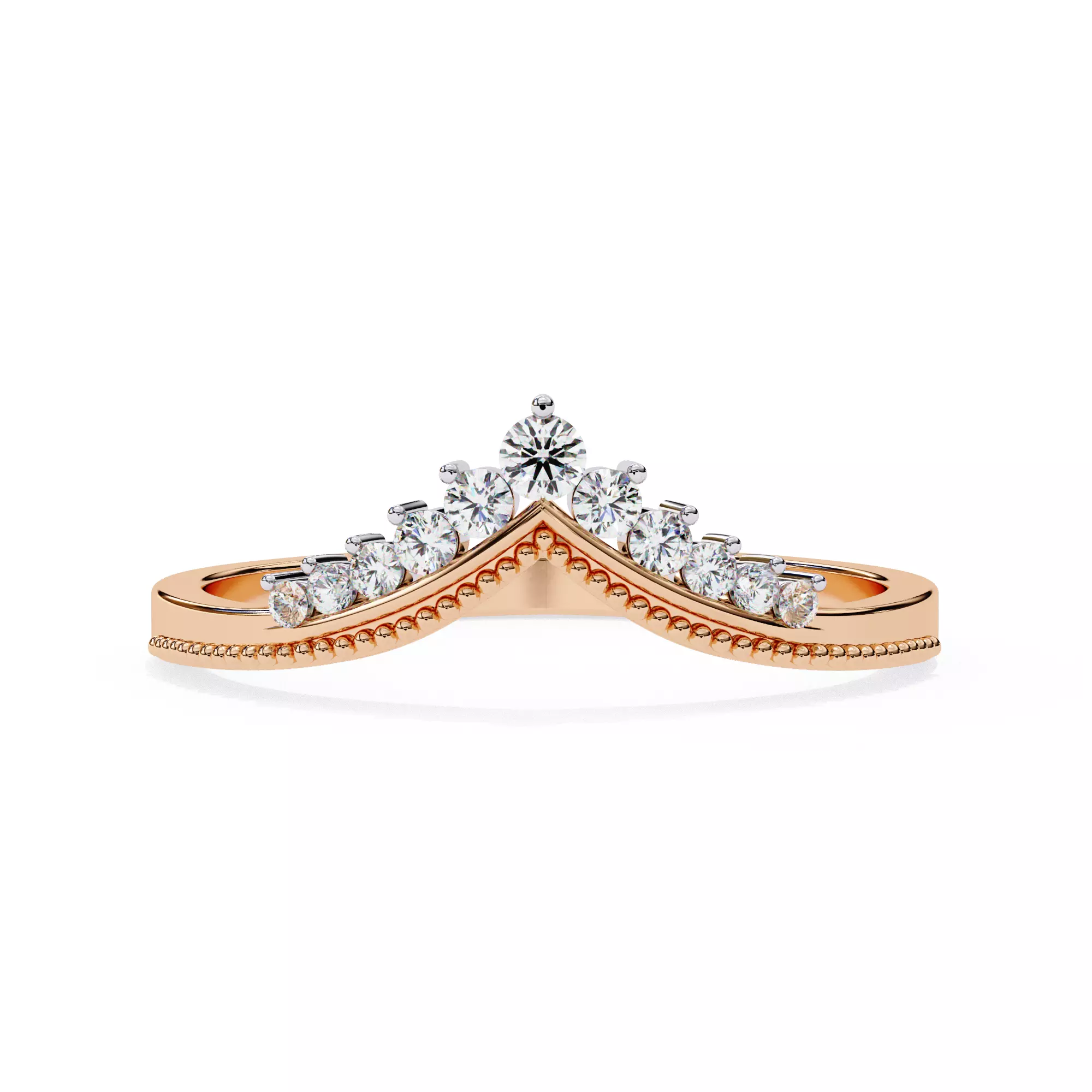 Couple Band For Round Cut Engagement Ring For Her 3D print model