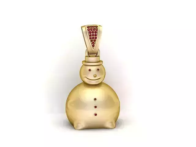 Snowman Pendant 3D Printable Jewelry Model