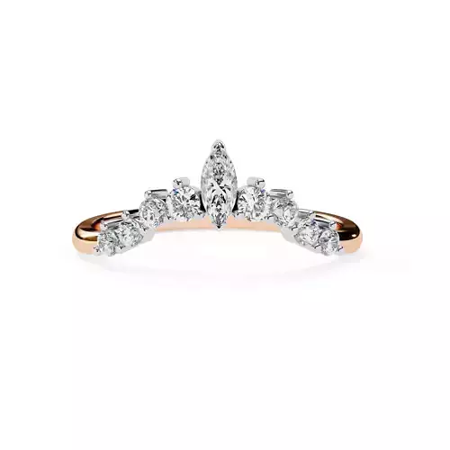 Marquise Half Eternity Band For Anniversary