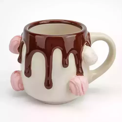 Dripping Chocolate Mug 3D Model Dessert Themed Drinkware