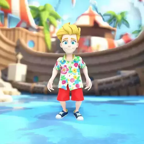 Playful Floral Boy model pack