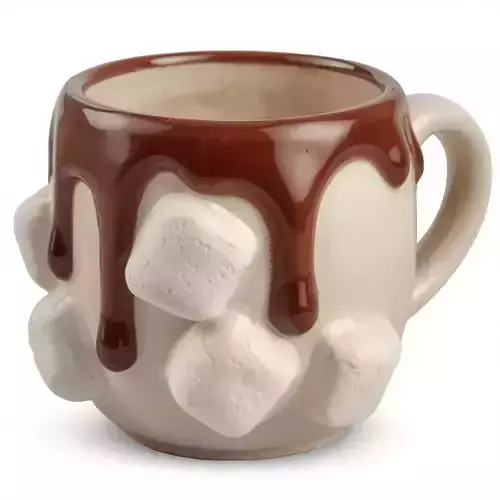 Dripping Chocolate Mug 3D Model Dessert Themed Drinkware