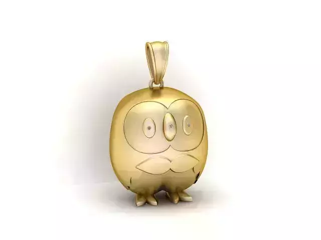 Golden Owl Pendant 3D Printable Model
