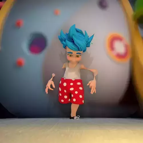 BlueHaired Cartoon Boy model pack