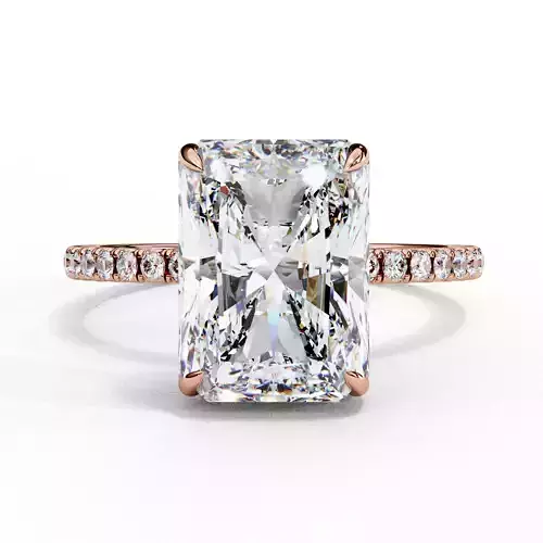 Hidden Halo Radiant Cut Engagement Ring For Her