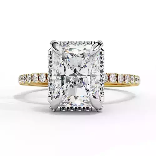 Halo Radiant Cut Moissanite Engagement Ring