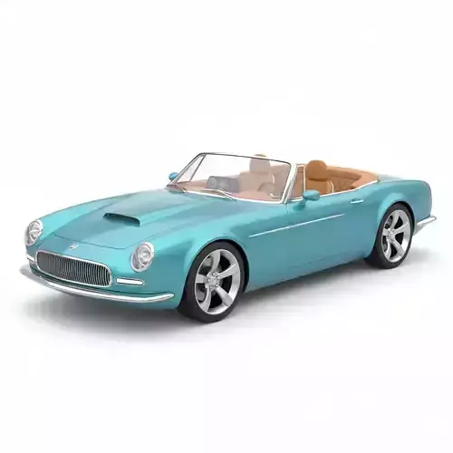Classic Aqua Blue Convertible Sports Car