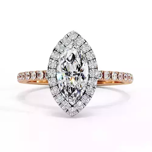 Halo Marquise Cut Engagement Ring For Her