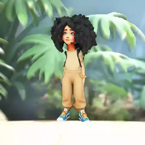 Afro Hair Kid model pack