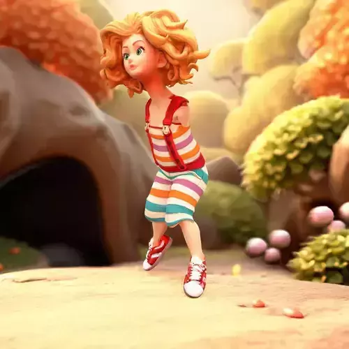 Playful Striped Overalls model pack