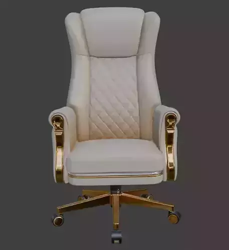 Luxury Cream and Gold Executive Office Chair