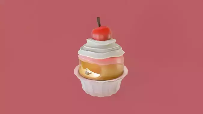 Low Poly Market Stall Kiosk  Cup Cake
