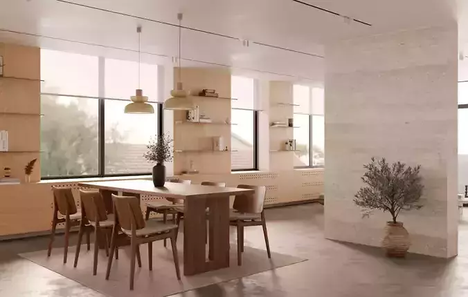 Log Wind Living Room Apartment