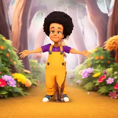 Joyful Character in Overalls model pack