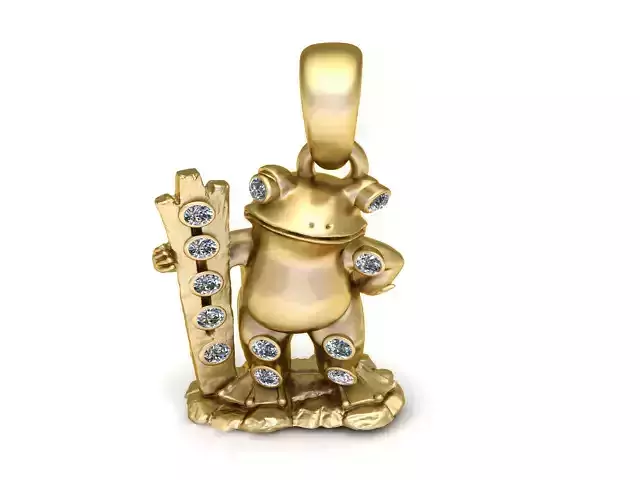 Golden Frog Warrior Pendant 3D Printable Model